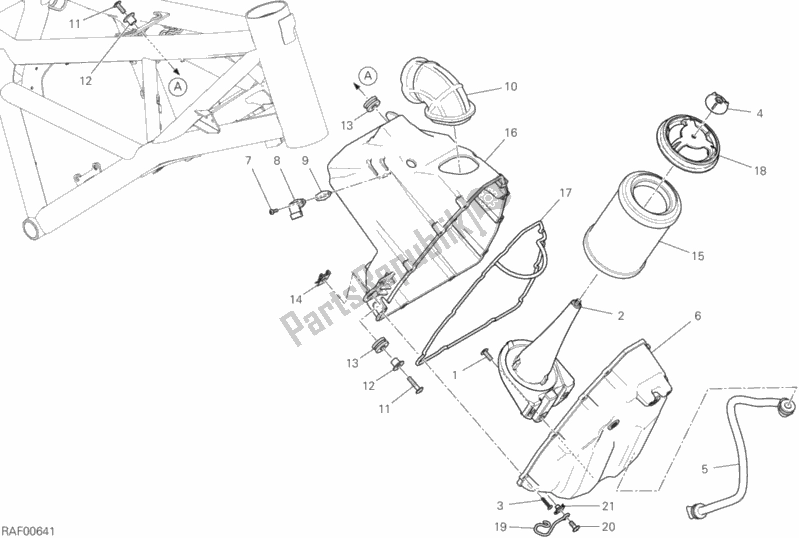 Toutes les pièces pour le Entrée D'air - Reniflard D'huile du Ducati Scrambler Desert Sled Thailand USA 803 2020